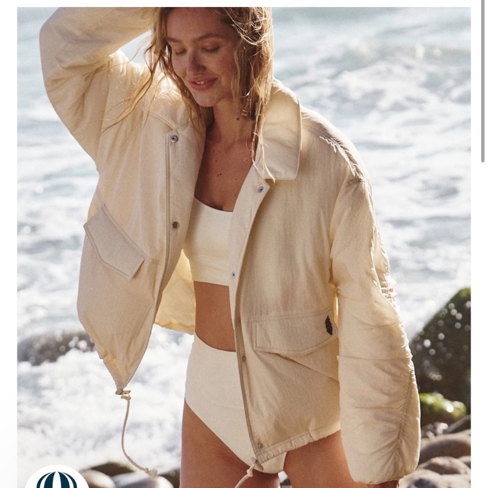New with no tags Free People Movement Off the bleachers coaches jacket.